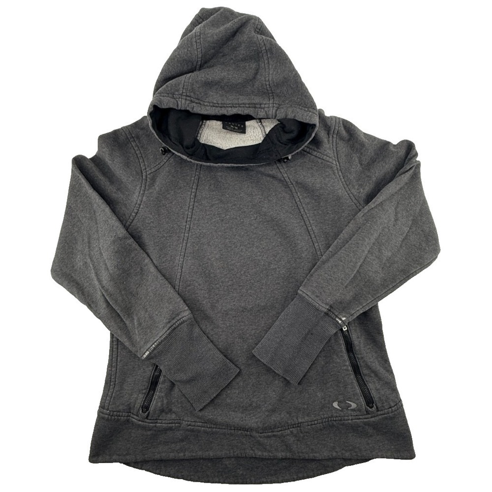 Oakley Hoodie Mens Medium Gray Pullover Tech Fleece Athletic‎ Sweatshirt logo